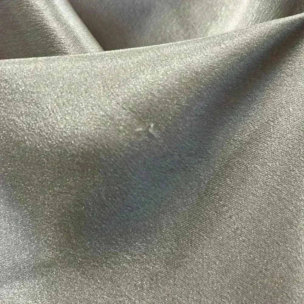 Birdy Grey Champagne Metallic Drape Neck Shiny Satin Dress-Size Small - Picture 7 of 7